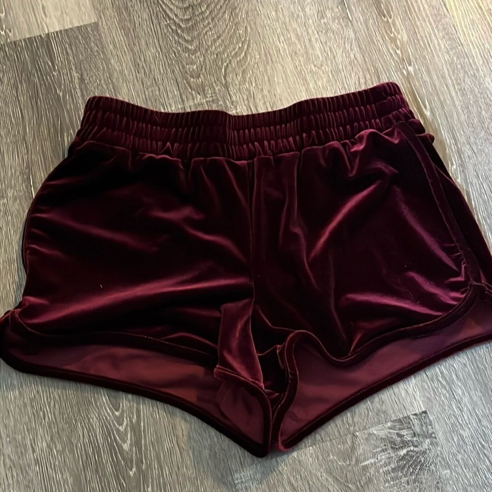 Mossimo burgundy velour shorts size XS